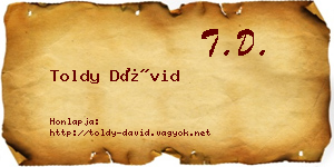 Toldy Dávid névjegykártya