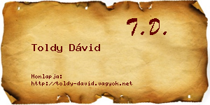 Toldy Dávid névjegykártya